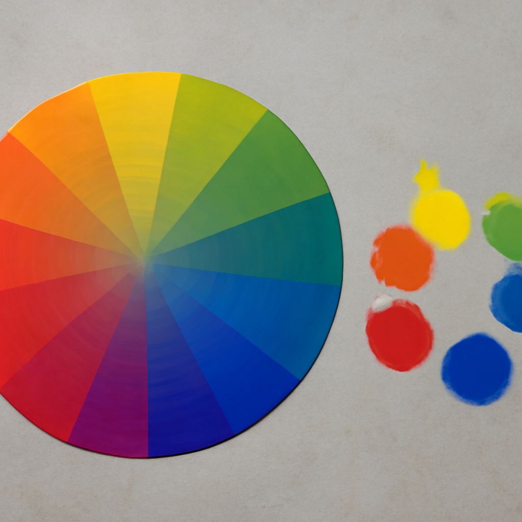 Blue and orange complementary colors arranged in an artistic composition