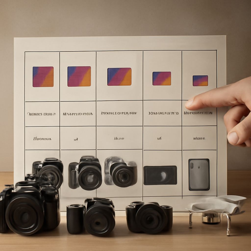 Comparison chart of APS-C, full-frame, and medium-format camera sensor sizes