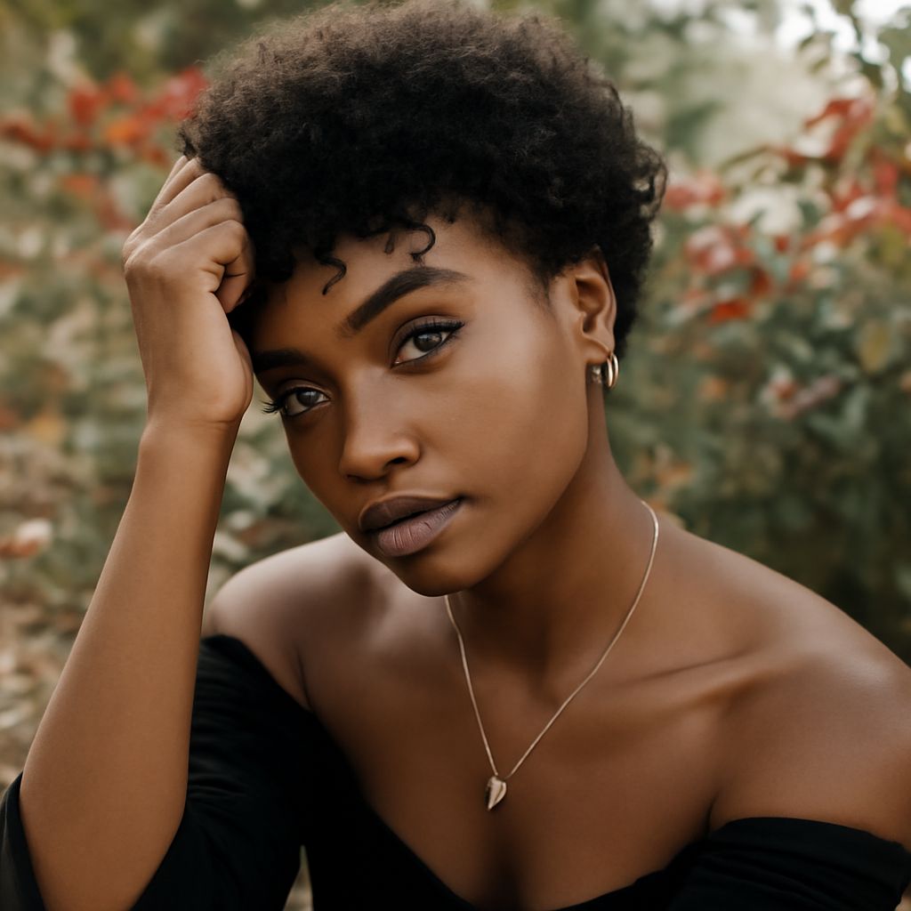 Portrait subject posed in soft side light with visible catchlights