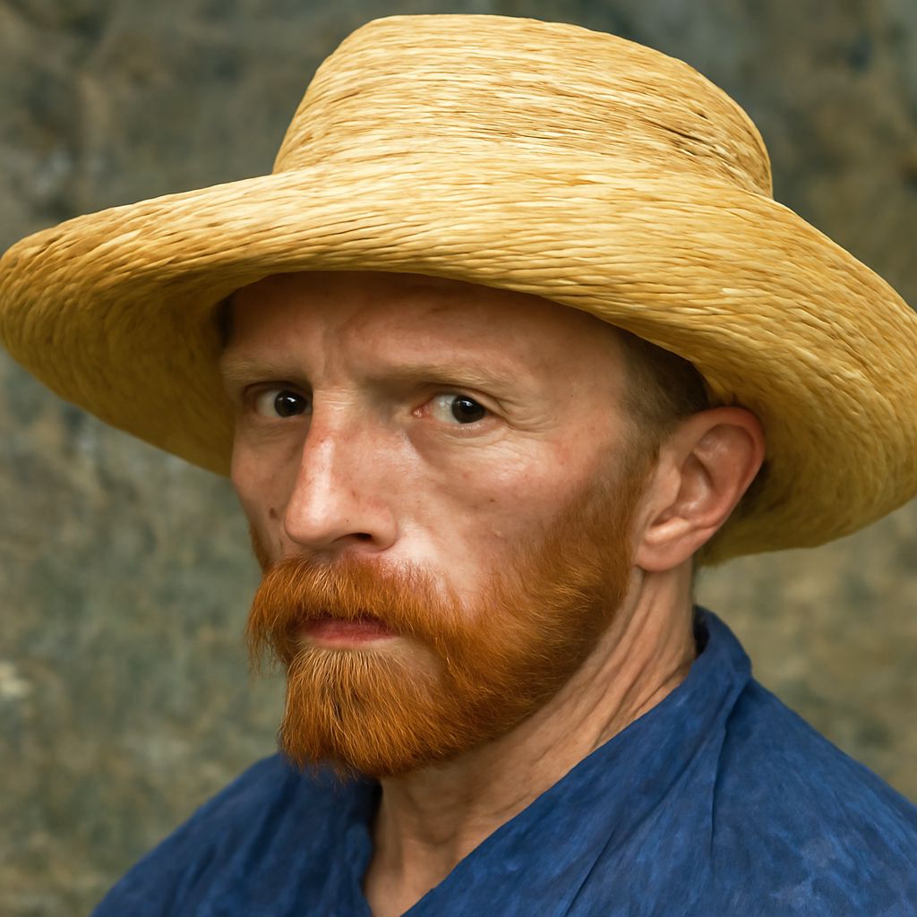 Vincent van Gogh’s 1887 self-portrait with blue and orange brushstrokes