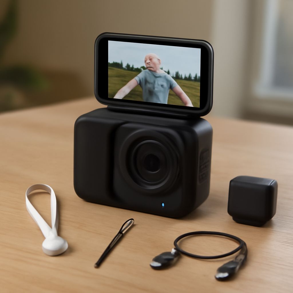 Selection of best action cameras on a table