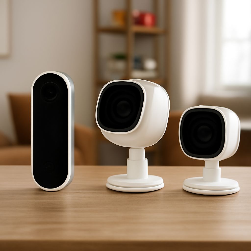 A selection of home security camera systems