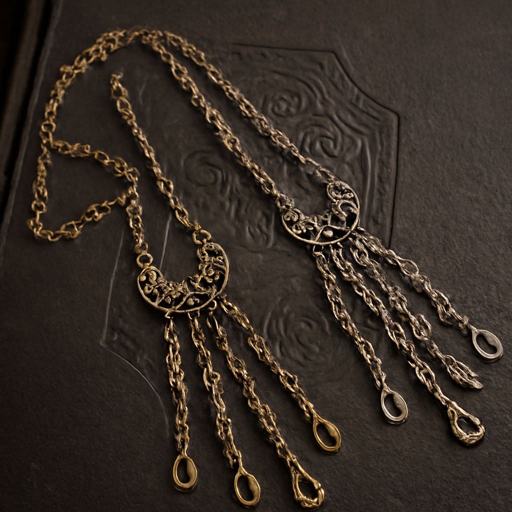 Historical chatelaine with chain depicted in a portrait