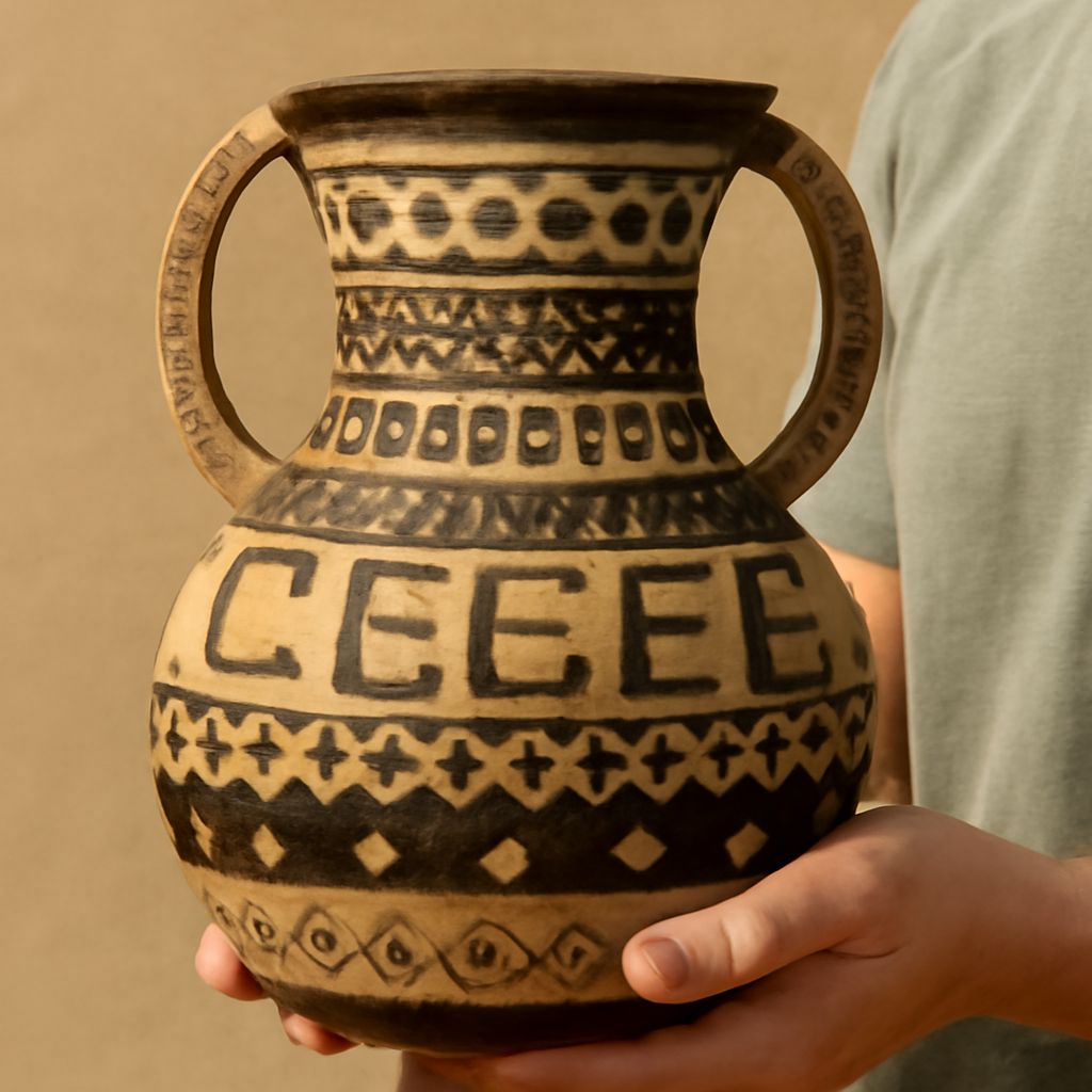 An ancient Greek vase with intricate patterns