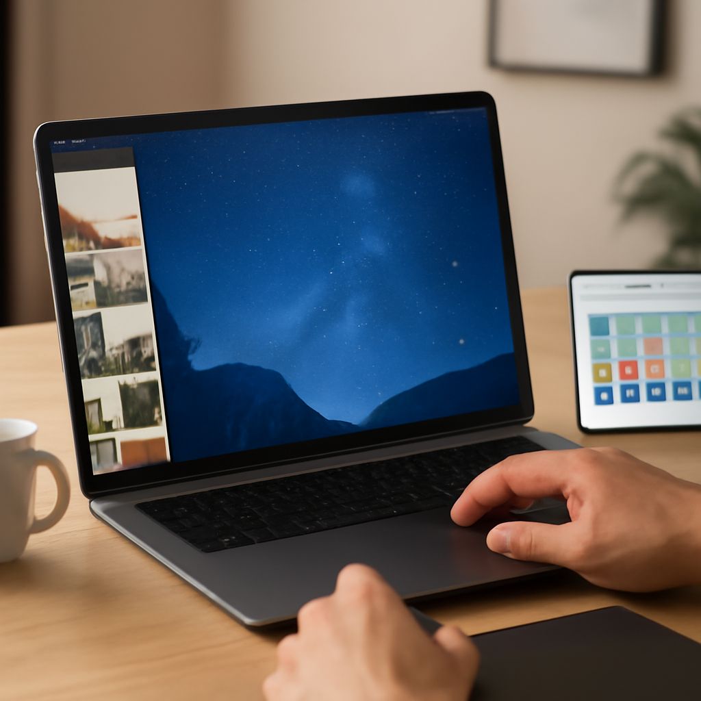 A user creating a custom background using an online wallpaper maker