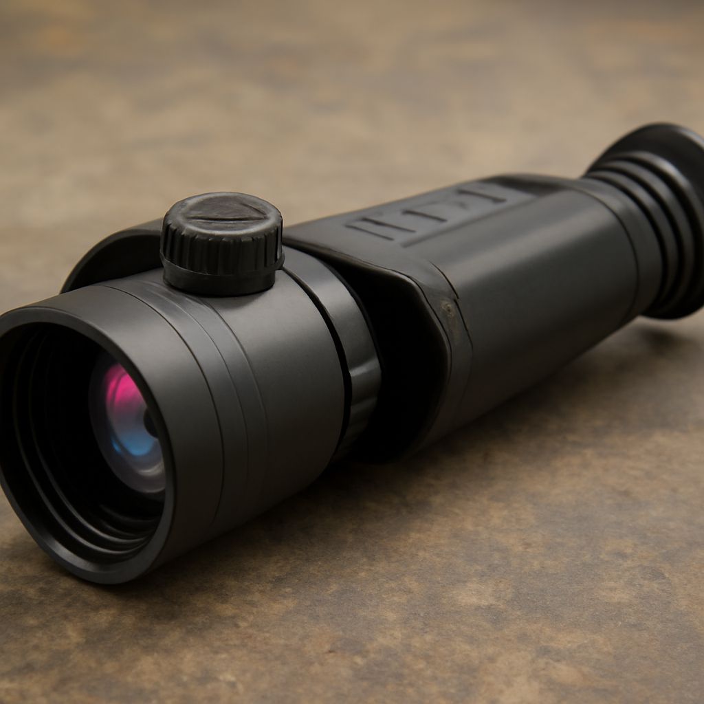 A thermal imaging scope with a clear view of its optics